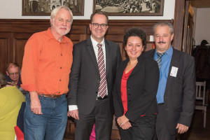 Werner Gartner, Zweiter Bürgermeister Wasserburg; Markus Rinderspacher, Fraktionsvorsitzender der BayernSPD im Landtag; Alexandra Burgmaier, stell. Landrätin Rosenheim-Land; Peter Kloo, Bürgermeister Kolbermoor